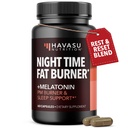 Natttid Fettforbrenner Kapsler for menn og kvinner - Appetitt Suppliant for vekttap med hvit nikkelbønne - 60 Count - Metabolisme Booster med melatonin for søvnstøtte - 2-måneders Supply