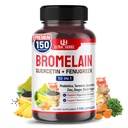 Bromelain Supplement med Quercetin, Sink, Fenugreek, Turmeric, Ginger, Black Pepper & Probiotics - Støtter Digestion, Joint Health & Nutrient Absorpsjon