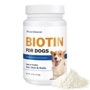 Biotin for hunder, støtter skinnende koke og sunn hud, styrker hund negler, Biotin pulver supplement for hund shedding, tørr hud relief for hunder, 6 oz