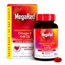 MegaRed Ultra Styrke 1000 mg Omega-3 Krill Olje Supplement med EPA/DHA, Astaxanthin & Fosfolipider, Ingen Fish Oil Ettersmak støtter hjerte, hjerne, joint and Eye Health, 60 Count Softgels.
