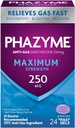 Phazyme Maks * Styrke Anti-Gas 250 mg Simetikon Gass Relief for voksne, Fast Gels raskt Ease Bleating, Trykk & Discomfort, 24 greve