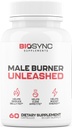 BioSync - mannlige brenner UNLEASHED ® Fettforbrenner for menn vekttap piller ® Appetitt Suppressant, Carb Blocker, Energiforsterker ® 6 Ultra doserte kraftige ingredienser ® Trygge tredjepart testet - 60 kapsler