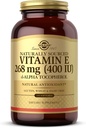 Solgar vitamin E 268 mg (400 IU) - 250 Softgels - Naturlig-kildet vitamin E som d-Alpha Tokopherol - Glutenfri, Dairy Free - 250 Serveringer