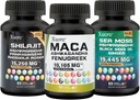 Bunke av sjø Moss,Shilajit, Maca, Svart Seed Oil, Ashwagandha, Ginger, Shilajit, Rhodiola Rosea, Panax Ginseng, Maca Root, Fenugreek, Trifibranol100X, Alle i ett kosttilskudd (1 pakke)