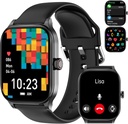Smart Klokke for kvinner menn (Answer/Make Call), Smartwatches med hjertefrekvens/SpO2/Sleep/Stress Monitor, IP68 Vanntett Aktivitet Tracker for Android iPhone, 100+ Sports Fitness klokker (svart, 1.85")