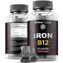 Vitamin B12 Gummies for kvinner og menn, 20 mg jerntilskudd for voksne, gratis blodbuilder for anemi, vitamin B12 Gummies med jern og naturlig Blackberry Flavor, Vegansk, Ikke-GMO, 30 dagers forsyning