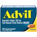 Advil Coated Caplets Smerte Reliever og feber Reduser Ibuprofen 200 mg, 24 Teller