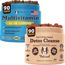 Naturlig hundeselskap Multivitamin & lever og nyre Chews Bundle - omfattende helsestøtte for eldre hunder, fremmer avgiftsbedring, forbedret digestion, strålende hud og Coat, lett å administrere