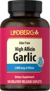 Lindberg hvitløk Supplement piller | 500 mg | 100 kapeller | Odorless med høy allicin (5000mcg) | Allium Sativum Extract | Ikke-GMO, Glutenfri