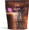 Klikk Kaffe Protein, Protein & Ekte Kaffe Alt-i-ett, Måltid Erstatning Ernæring Drikke, Mocha Flavor, 23 essensielle vitaminer, Double Shot Espresso Kaffe, Varm eller kald, 15,8-Ounce