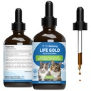 Kjæledyrs velvære Livsgull for katter - støtter avgift, immunsystem helse, antioksidanter - Vet-formulert Herbal Supplement – 4 oz (118 ml)