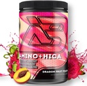 Amino + HICA EAA Supplement | Forbedret gjenoppretting, bedre utholdenhet, økt styrke, energi, Hydrasjon | Bcaa, elektrolyter, leucin, pulver, 30 Services (Dragon Fruit Peach)