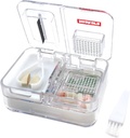 Reise piller boks medisin, kosttilskudd, vitamin piller Organizer daglig bruk pille saken med pille cutter piller Crusher og Grinder (hvit)
