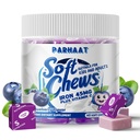 Jern myk Chew Supplement med vitamin C | Blåbær Flavored | Glutenfri | Jern Supplement for kvinner menn og barn | 60 | 2 måneders forsyning