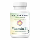 Dr. Clark vitamin B1 Thiamin 400 mg Supplement -Thiamin B1 Supplement for sunne nervesystem og energimetabolisme, Glutenfri, Dairy Gratis - 100 Gelatin kapsler