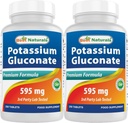 Beste Naturals Kalium gluconate 595 mg 250 tabletter (250 tall (pakke med 2))