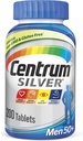 Centrum Silver Multivitamin for menn 50 Plus, Multivitamin/Multimineral Supplement med vitamin D3, B vitaminer og sink, Glutenfri, Ikke-GMO ingredienser - 200 Count