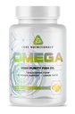 Core Nutritionals Omega høy renhet fiskeolje | Triglycerid Form EPA & DHA | 1300mg Omega-3s | Helse og hjerte helse støtte | Lemon smak | 120 Softgels