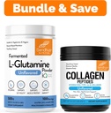 Sandhus L-Glutamine pulver 100 serveringer, 500g, 17.6 Oz., stor størrelse, 3 måneders forsyning og collagen Peptidas pulver | støtter muskel, Gut helse, ungdomslig hud, hår, negler og mobilitet