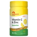 Sundance Vitamin C og sink Gummies | 36 greve | Lemon Flavor | Vegansk, ikke-GMO, og Glutenfri Supplement