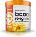 Topp Hemmelig ernæring BCAA Re-Igniter Vegansk Aminosyre Supplement med Astaxanthin og Electrolyte, Hydration Blande med kokosvann, 9,84 oz (30 porsjoner), Pineapple Mango