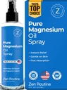 Pure Magnesium Olje Spray – 8oz (Enkelt) – USP-grad – Magnesiumolje for føtter, kropp, muskler og benkramper – Topisk Magnesium Glycinat, Aceite de Magnesio, organisk magnesiumkloride – laget i USA