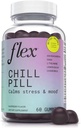 FLEX Chill Pill - Stress Relief - Balanse - Hjelper til å slappe av - Ashwagandha - L-Theanine - GABA - Kamille - Lemon Balm - Berry Flavor - Vegansk-vennlig - Glutenfri - 60 Gummies (Chill Pill)