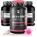 Myo-Inositol & D-Chiro Inositol 40:1 for kvinner | I Inositol Supplement for kvinner | Hormon Balance, Fertilitet og syklus | vitamin B8, Insulin & Flo Ovarian Support | 240 Caps