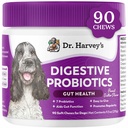 Dr. Harvey's Digestive Probiotic Myk Chews for hunder, 9 Probiotika for Gut Helse, Diarrea og Bowel Support, Peanut Butter Flavor (90 Chews)