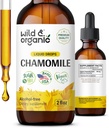Wild & organisk kamille tinktur - avslappende og beroligende kamille Supplement - flytende blomst ekstrakt drops - Vegan, sukker og alkohol-fri - 2 fl oz