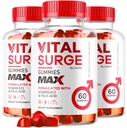 (3 pakke) Vital Surge - Vital Surge for menn Gummies, Vital Vita Surge Max Maks styrke 1050 MG, VitalSurge Supplement Støtte Gummy Avansert formel, Premium vitamin Gomitas (180 gummies)