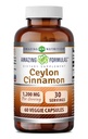 Amazing Formler Ceylon Cinnamon 1200 Mg Supplement | Vegetariske kapsler | Ikke-GMO | Glutenfri | laget i USA (1 Pack | 60 Count)