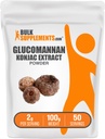 BulkSupplements.com Glucomannan pulver - fra Konjac Root Extract pulver, Glucomannan kosttilskudd - Glutenfri, 2g per servering, 100g (3.5 oz) (Pack of 1)