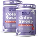ColonSweep Psyllium Husk Powder Colon Cleanser - Vegansk, Glutenfri Fiber Supplement - Safe Colon Cleanse for lindring, Bloating Relief & Gut Helse -16 OZ (60 Serveringer) - 2 Pack