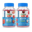 Livelig sukker Gratis vitamin B12 Kids + Preciotisk Fiber Kids, Gummies Bundle - Great Tasting, vitamin Supplement, Glutenfri, GMO Gratis, Chewable Gummy