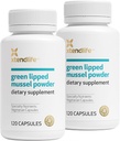 Xtendlife Grønn Lipped Mussel pulver - 2400mg Supplement med Omega-3 fettsyrer fra New Zealand for felles helse, 120 kapsler (2 pakke)
