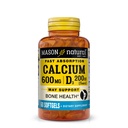 MASON NATURAL raskt absorpsjon kalsium med vitamin D3 - Styrker muskelfunksjonen, støtter sunne bein og generell helse, 60 Softgels