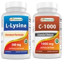 Beste Naturals L-Lysine 500 mg & vitamin C 1000 mg