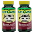 Spring Valley Stndr Turmeric Curcumin Complex Kosttilskudd Kapsler, 500 mg, 90 greve flaske, 2 pakke