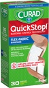 CURAD QuickStop Bleding Control Fleksibel Fabric Bandages, Assorterte størrelser, 30 Telling