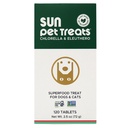 Sun Chlorella Sun Kjæledyr behandler Grønn Superfood Katt & Hunde Supplement - Klorofyll Eleuthero & Lecithin, Mineraler, Antioksidanter og vitaminer for hunder & katter - Immunforsvar, Hud & Gut Helse - 120 Biter