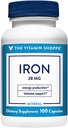 Vitamin Shope Iron 28G, godt absorbert former av jern, støtter immun helse og energi produksjon, essensielt mineral, en gang daglig (100 kapsler)