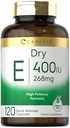 Carlyle Tørr Vitamin E | 400 IU (268 mg) | 120 kapsler | høy styrke formel | Ikke-GMO og glutenfri