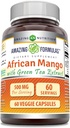 Amazing Formler Afrikansk Mango med grønn te ekstrakt Supplement | 500 Mg per servering | 60 Veggie Kapsler | Ikke-GMO | Glutenfri | laget i USA
