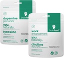 Hjerne Kosttilskudd for minne og fokus | 2-måned-supply | 800mg L tyrosin Dopamin Supplements + 500mg Alpha GPC Choline | Konsentrasjonstilskudd