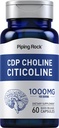 Piping Rock CDP Choline Citicoline 1000mg 60 Quick Release Capsules for menn og kvinner ikke-GMO, Glutenfri kosttilskudd