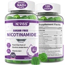 Sugar Free Nicotinamid 500mg Gummies, (Flush Free Niacin) Vitamin B3 Niacinamid Supplement for Cellular Energy Metabolism & Repair, Vitalitet, Sunn aldring, Cranberry Flavor, Lett å Chew, 120 Cts