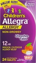 Allegra Barnas 12-timers allergi lindring oralt løsende tabletter, ikke-Drowsy innendørs og utendørs allergi medisin, 30 mg Fexofenadin HCI Antihistaminer for barn, Orange Cream Flavor, 24-count