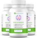 Bens naturlige helse Mind & Memory Supplement, Nootropic Brain Support med Rhodiola, Grønn te, Cloves & Quercetin, 90 kapsler, 3 pakke