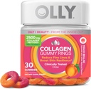 Olly collagen Gummy Ringer, støtter hud elastisitet og fasthet, 2,5 g kollagen, klinisk testet, fersken, 15 dagers forsyning - 30 greve